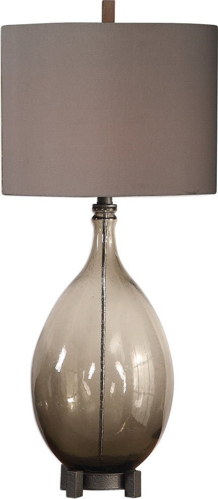 New Uttermost Saimara Charcoal Glass Lamp