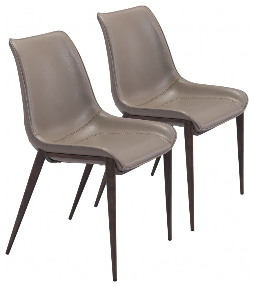 Stich Gray Faux Leather Side or Dining Chairs Set of 2 Chairs