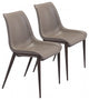 Stich Gray Faux Leather Side or Dining Chairs Set of 2 Chairs
