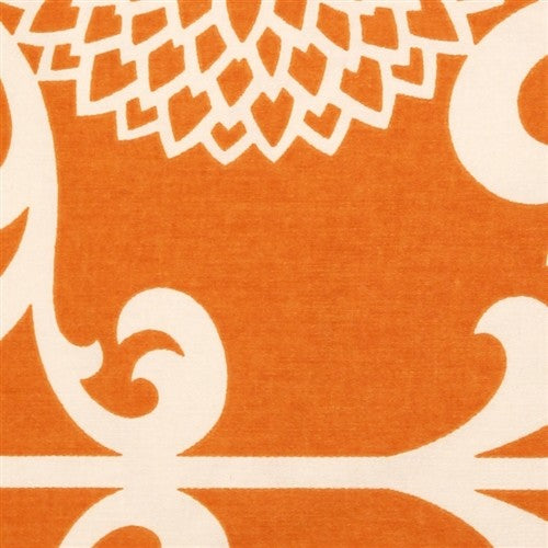 Pillow Decor - Waverly Fun Floret Throw Pillow, Citrus Orange, 12" X 20"