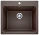 25"x22"x12" Blanco Liven Silgranit Laundry Sink, Cafe Brown