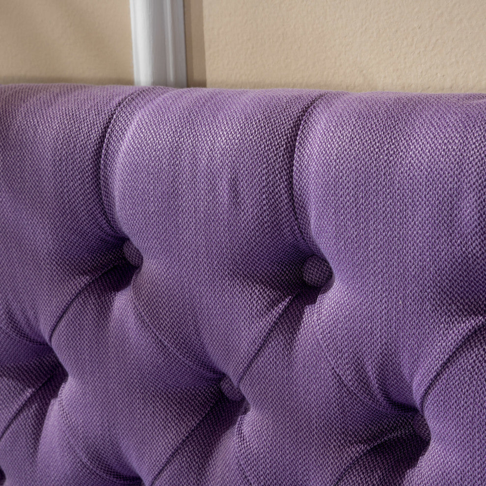 GDF Studio Annecy Diamond Tufted Fabric Queen/ Full Headboard, Light Purple