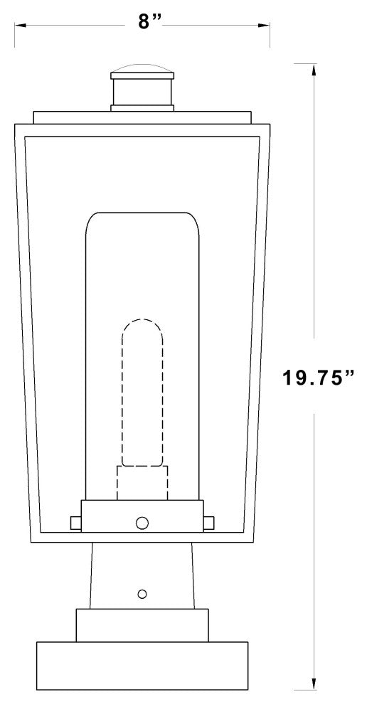 Z-LITE 594PHMS-SQPM-BK 1 Light Outdoor Pier Mounted Fixture, Black