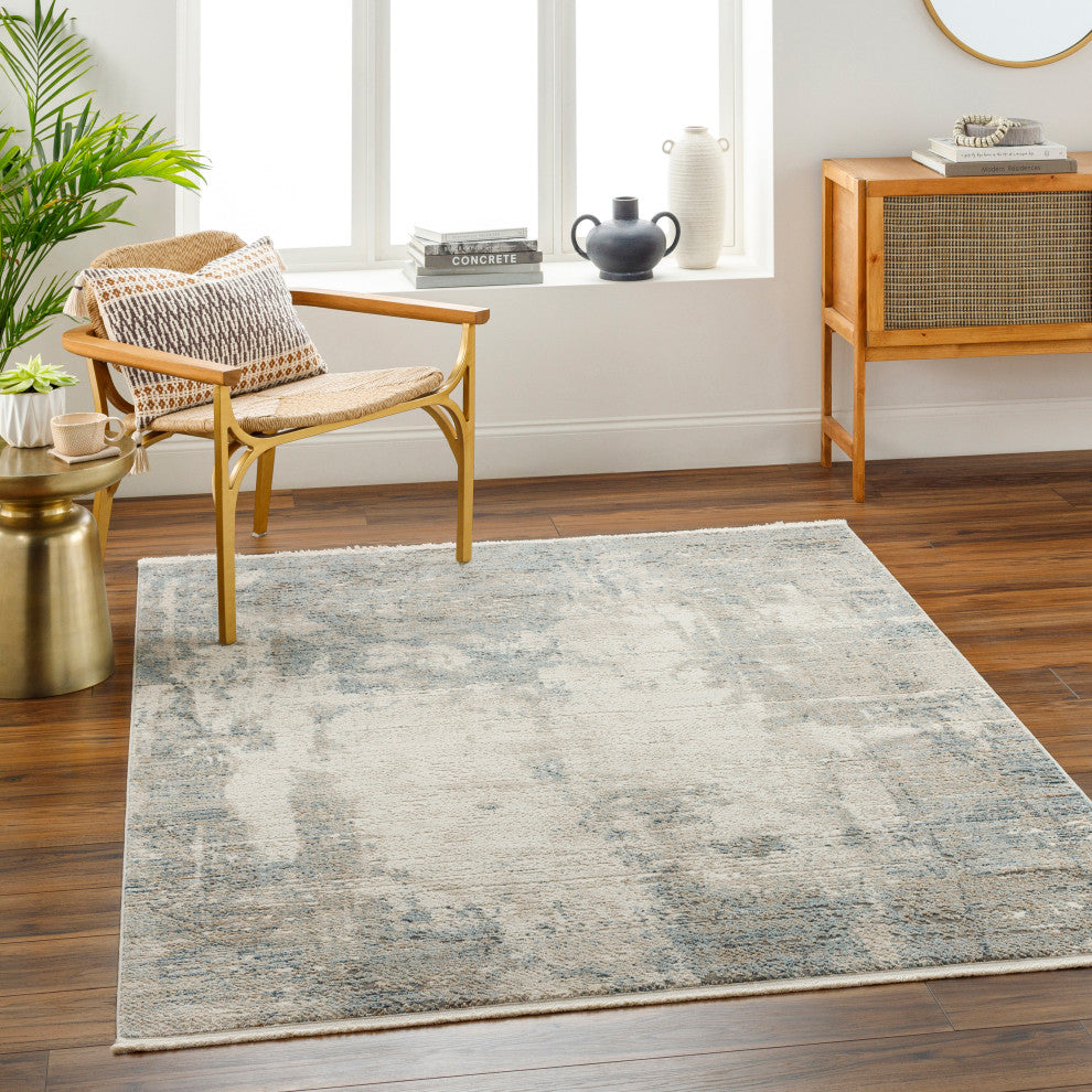 Surya Perugia PRG-2307 Machine Woven Area Rug, Medium Gray, 9'2" x 12'