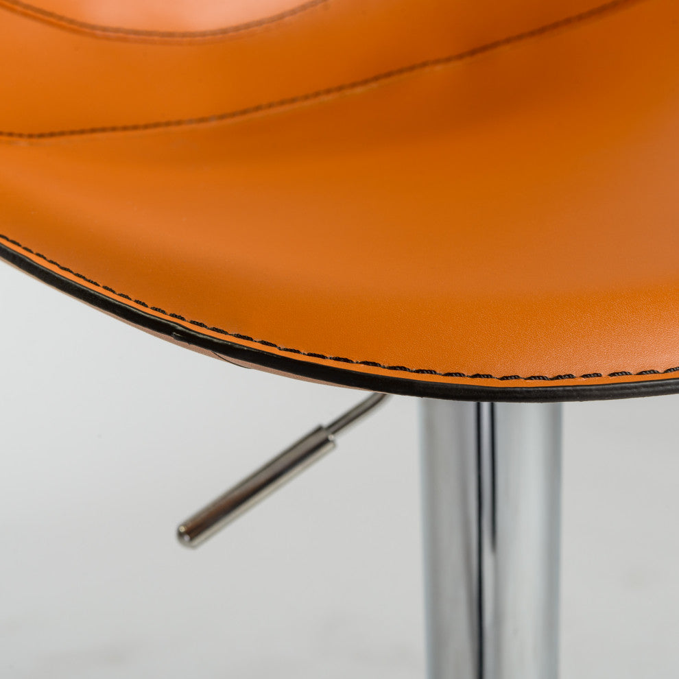 Rudy Bar and Counter Stool, Dark Caramel/Stainless Steel