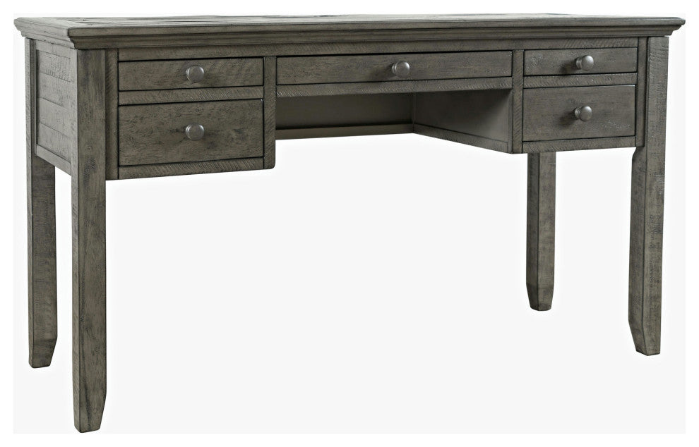 Rustic Shores Coastal Style Distressed Acacia USB Charging Desk - Stone