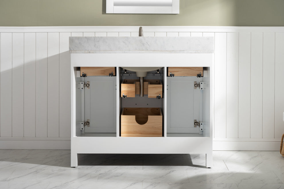 Valentino 42" Single Vanity, White