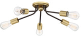 Latitude 5-Light Flush Mount, Western Bronze