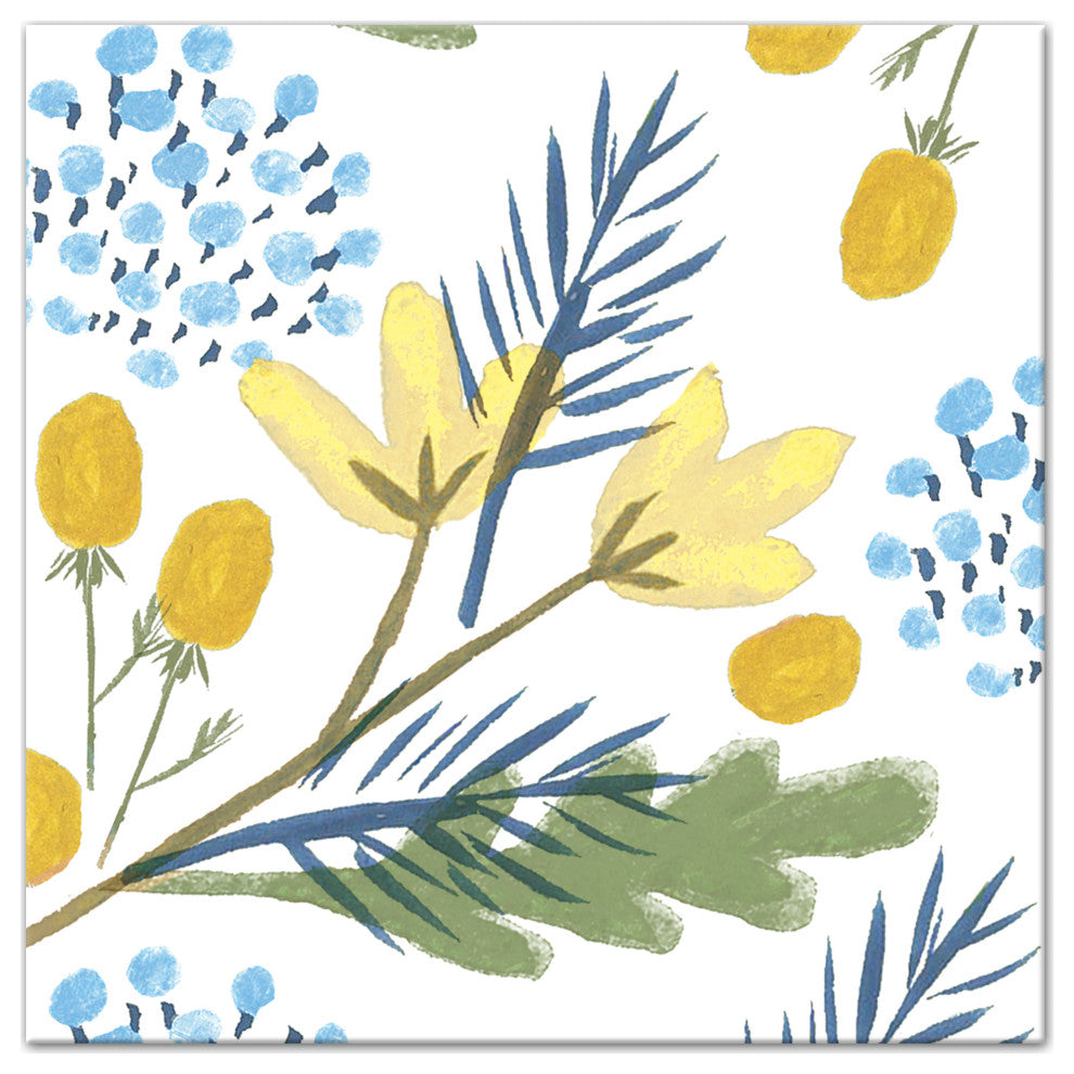 Yellow Botanicals 16x16 Canvas Wall Art