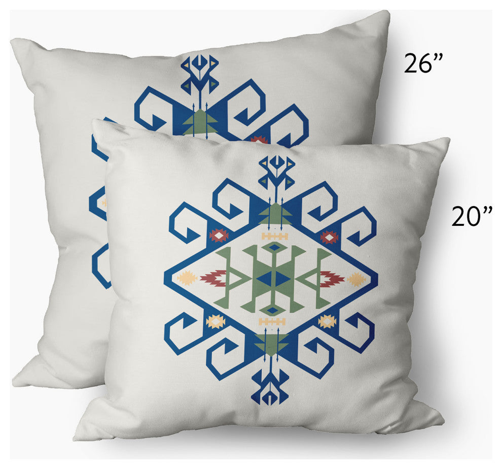 Southwest Medallion Decorative Throw Pillow, Dark Cobalt Blue, 26"x26"