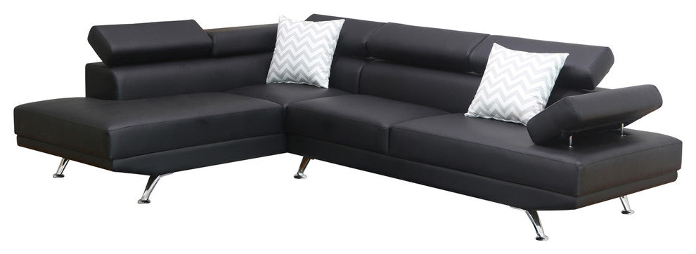 Kensley 2-Piece Sectional Sofa Set, Black, Left-Facing
