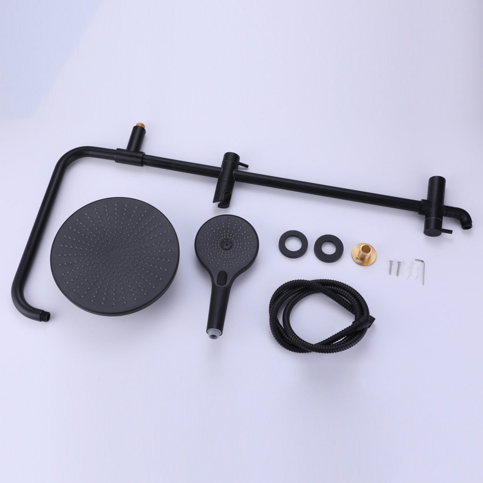 Wall Mounted Shower System with 3-setting Hand Shower Less Rough-in Valve