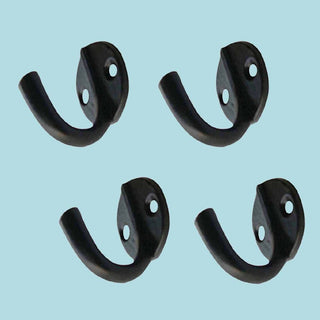 4 Hook Wrought Iron Black RSF Coat 1 1/2" X  1 3/4" |