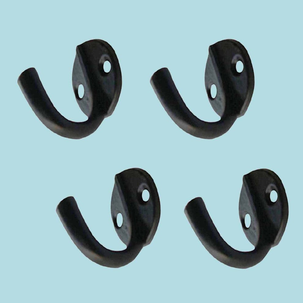 4 Hook Wrought Iron Black RSF Coat 1 1/2" X  1 3/4" |