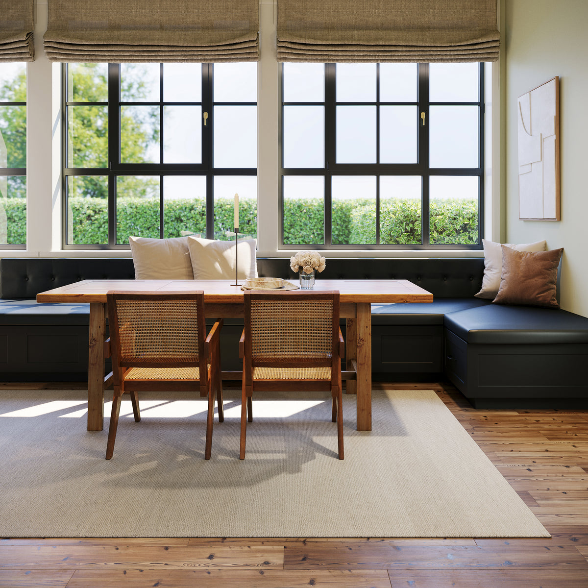Nate Berkus Hollis Solid Wool Cozy Rug, Ivory 4'x6'