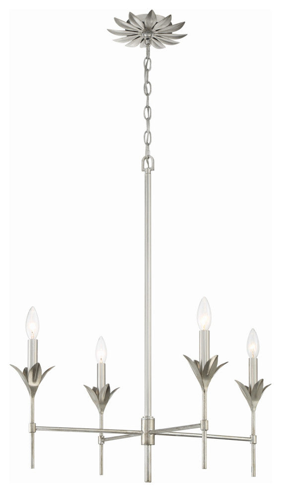 Crystorama Lighting Group 534 Broche 4 Light 28"W Chandelier - Antique Silver