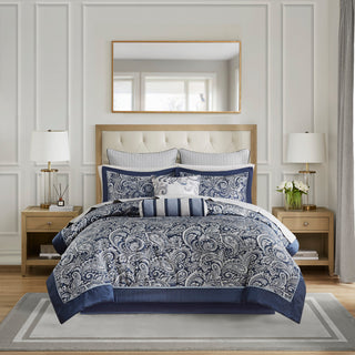 Madison Park Aubrey Comforter Sheet Set, Blue, Cal King