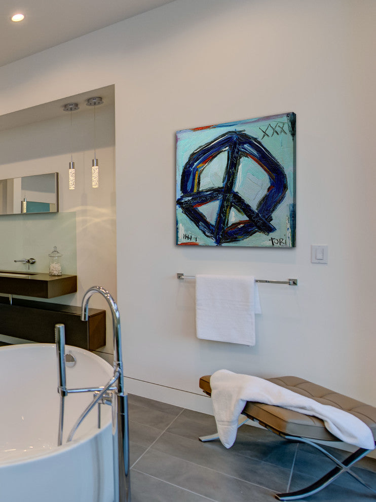 "Blue Peace" Painting Print on Canvas by Tori Campisi