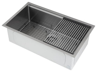 32 in. Single Bowl Undermount Kitchen Sink with in PVD Gunmetal