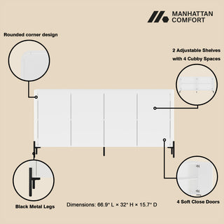 Manhattan Comfort 2-Piece Abbey Bookcase and Sideboard