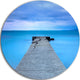 Broken Concrete Jetty, Seascape Photo Disc Metal Artwork, 23"