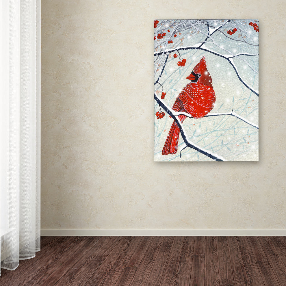 Michelle Campbell 'Red Cardinal x mas Card' Canvas Art, 35" x 47"