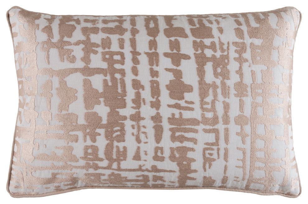 Surya Hessian HSS-001 20"x20" Pillow Cover, White/Metallic/Champagne