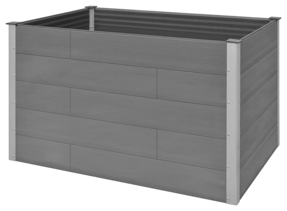 Vidaxl Garden Raised Bed Wpc 59.1"x39.4"x35.8" Gray