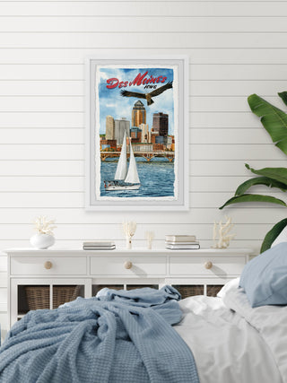 "Des Moines" Framed Painting Print, 20x30