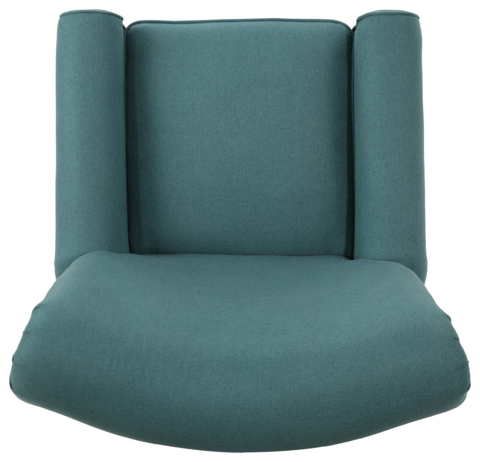 GDF Studio Thelma Traditional Fabric Recliner, Dark Teal