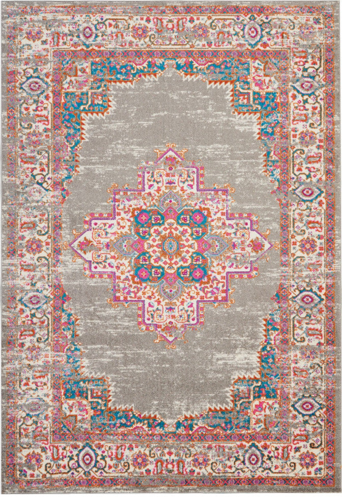 7' X 10' Gray Power Loom Area Rug