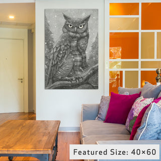 "Winter Owl" by Terry Fan, 26x18x1.5