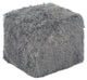 Tibetan Sheep Grey Pouf - White