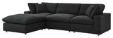 Modular Sectional Deep Sofa Set, Black, Fabric, Modern, Lounge Cafe Hospitality