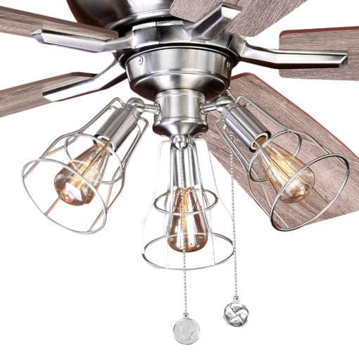 Clybourn 52-in LED Ceiling Fan Satin Nickel