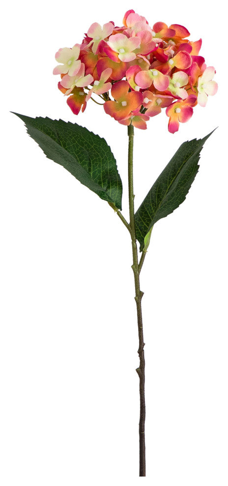 20" Artificial Hydrangea Flower Stems, Set of 3, Pink