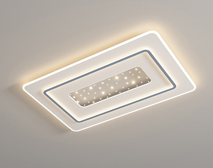 Lessines | Rectangle Minimalist Acrylic LED Ceiling Light, Grey