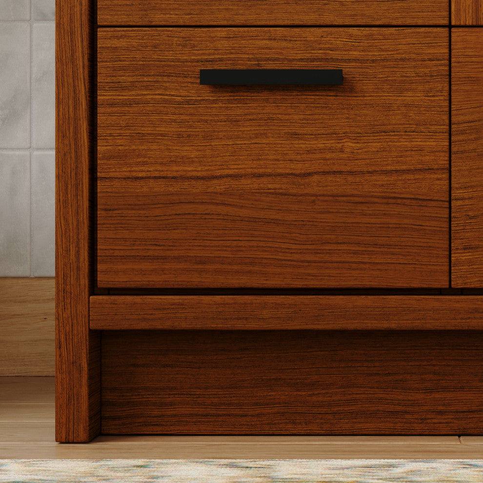 The Sacha Bathroom Vanity, Teak, 36", Single Sink, Freestanding