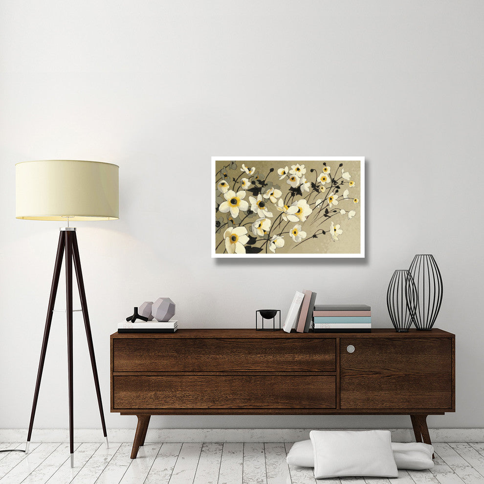 "Anemones Japonaises Blancs" Digital Paper Print by Shirley Novak, 38"x26"