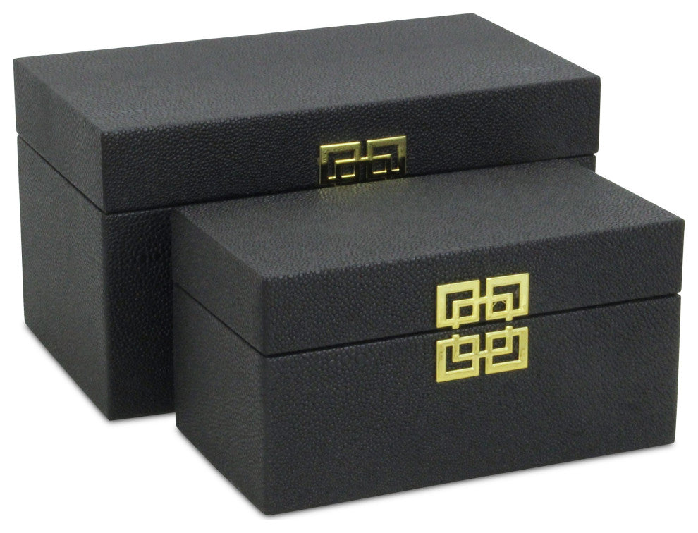 Midnight Charm Keepsake Boxes, Set of 2, Black