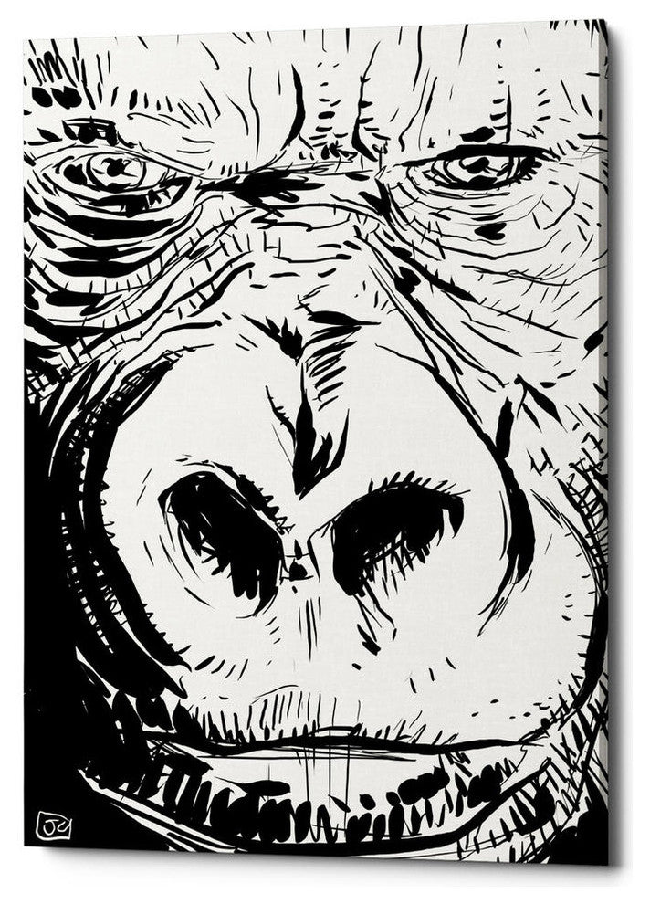 Epic Graffiti "Gorilla" by Giuseppe Cristiano, Giclee Canvas Wall Art, 40"x54"
