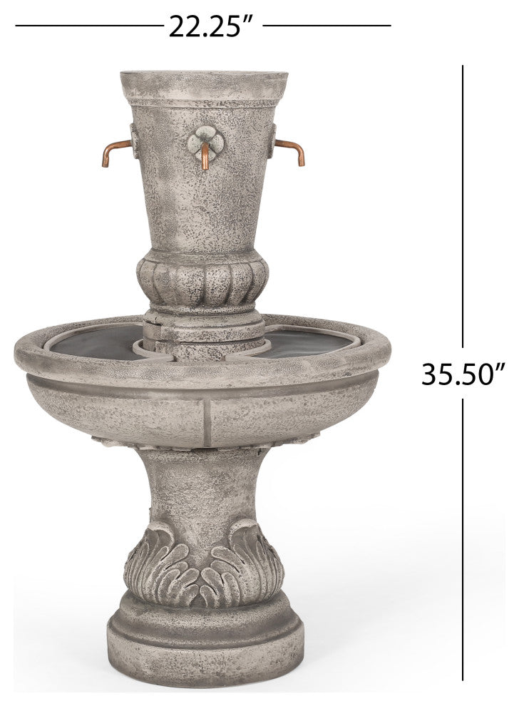 Hyland Outdoor 4 Spout Fountain, Light Brown