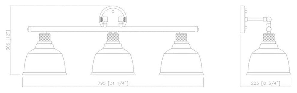 Light Vanity Light, Satin Gold With Clear Seedy Glass, Satin Gold, 3 Light