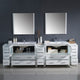Torino 108" White Modern Double Sink Bathroom Vanity, Faucet FFT9151BN