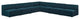 Modway Mingle 7 Piece Upholstered Fabric Sectional Sofa Set, Blue