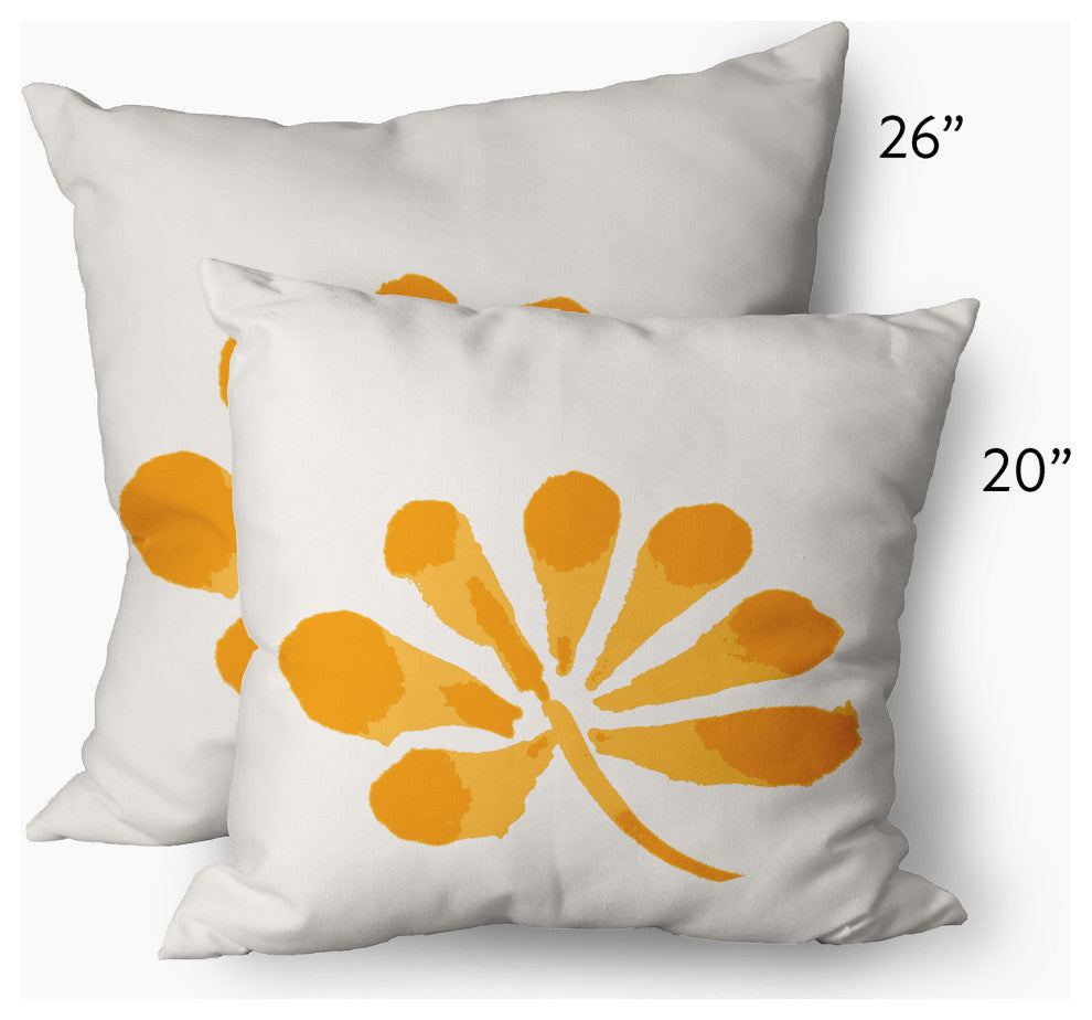 Petals Decorative Throw Pillow, Yellow, 26"x26"