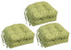 16" Spun Polyester Outdoor U-Shaped Tufted Chair Cushions, Set of 6, Titan Kiwi