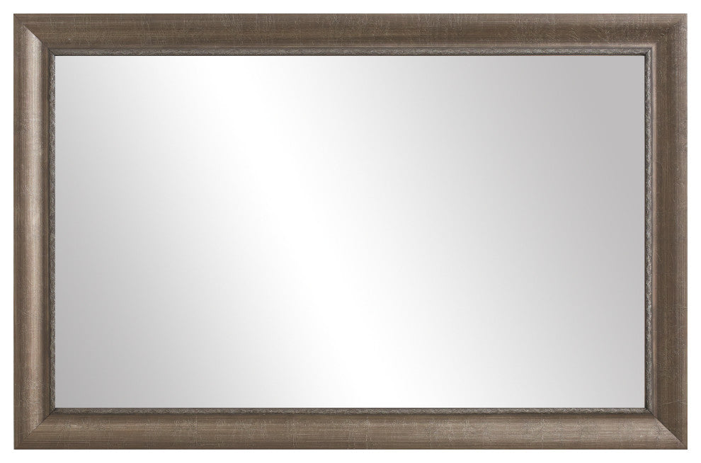 Ventura Framed Wall Mirror, Pewter, 22"x30"
