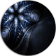 Glittering Curvy Stylish Fractal Flower, Floral Disc Metal Artwork, 23"