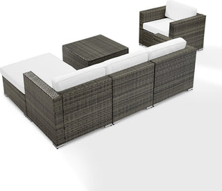 Sea Island 6-Piece Wicker Sectional Set, Gray